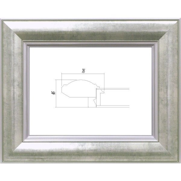 油絵/油彩額縁 軽量タイプ樹脂製フレーム 3474 UVカットアクリル付 サイズ F15号 シルバー 銀拍卖