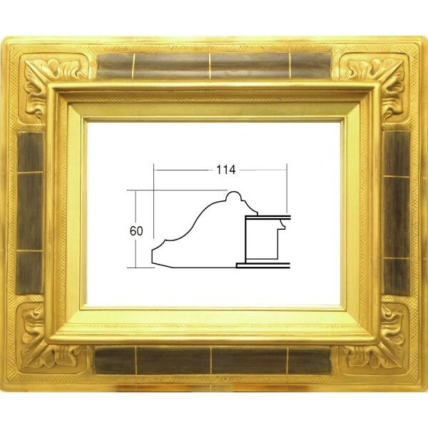 額縁 油絵/油彩額縁 成型フレーム アクリル付 7841 F3号 ゴールド 金拍卖