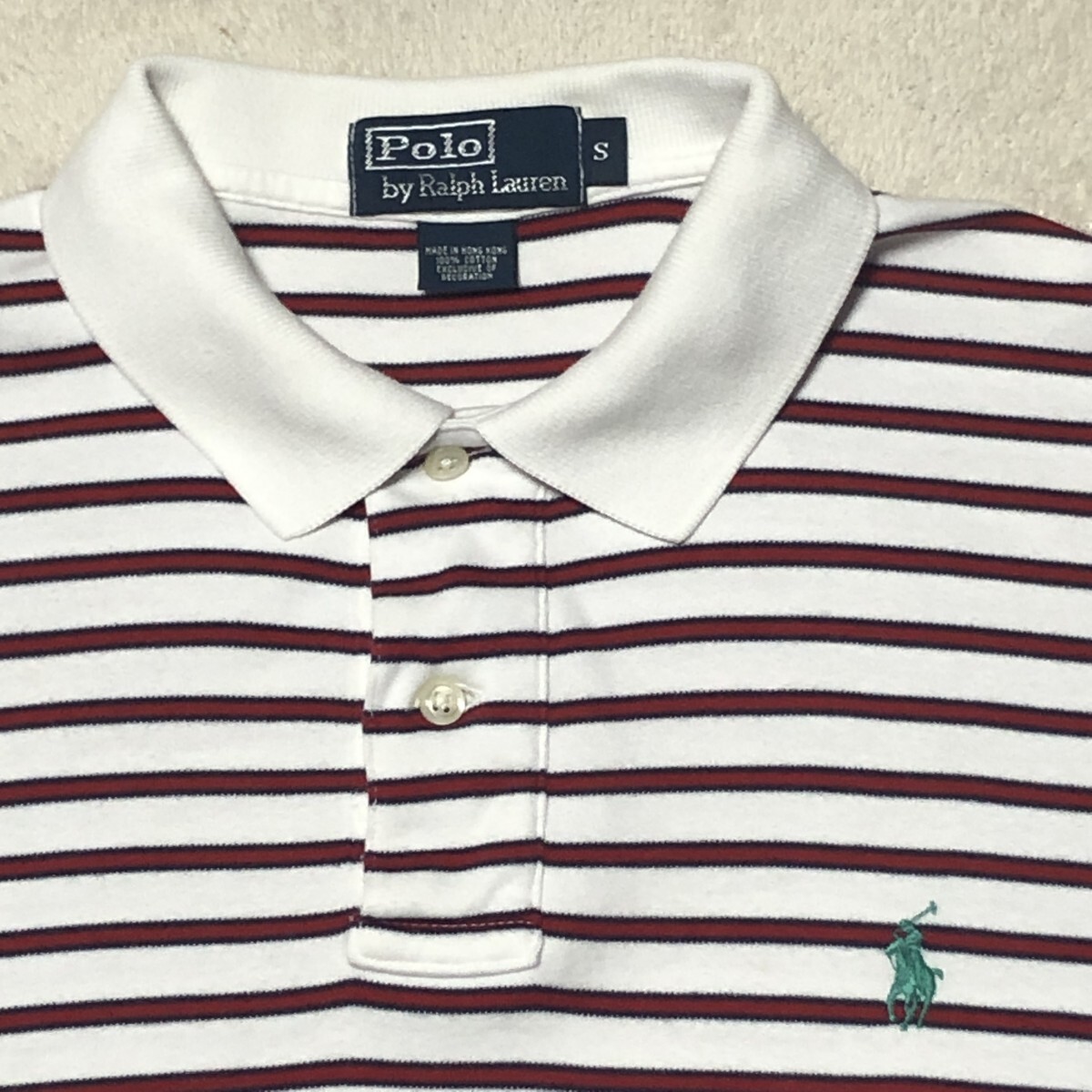 POLO BY RALPH LAUREN ポロ バイ ラルフローレン 半袖ポロシャツ ポニー刺繍 ボーダー Sサイズ拍卖