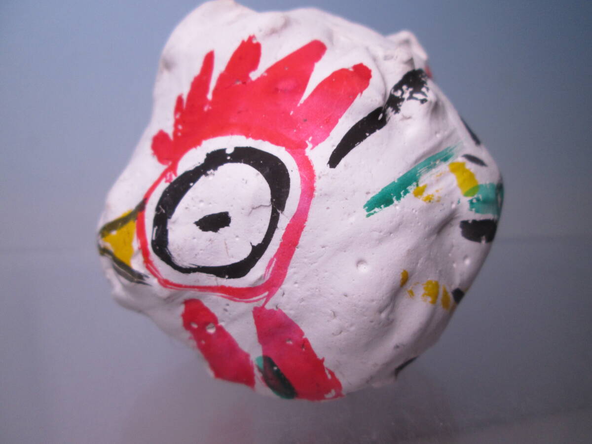 ☆現代美術家 具体 堀尾貞治 2005 鶏の置物 干支 酉 オブジェ 紙にガッシュ 箱無 真作保証 具体美術協会会員 Horio Sadaharu /吉原治良拍卖