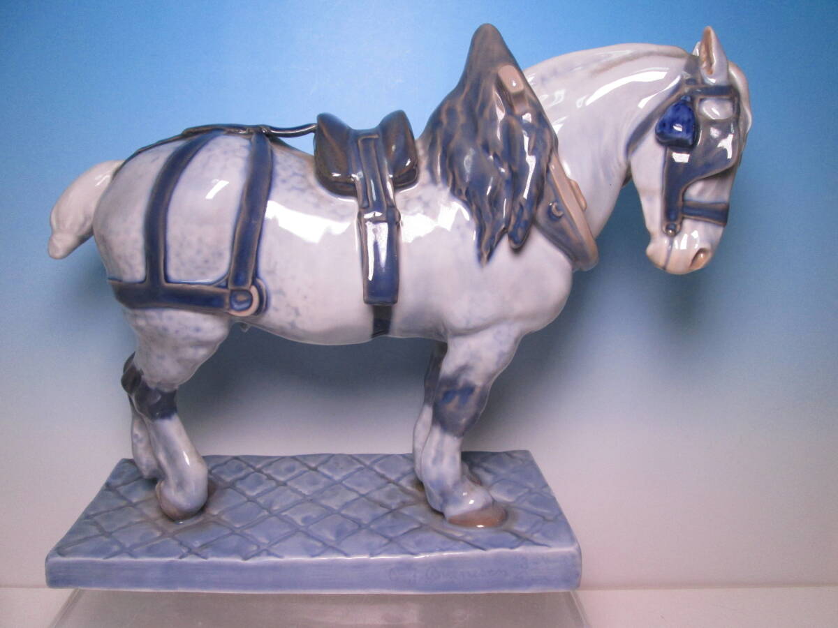 ☆ロイヤルコペンハーゲン 馬の置物 H28cm ブルー/グレー 471 ヴィンテージ Royal Copenhagen 拍卖