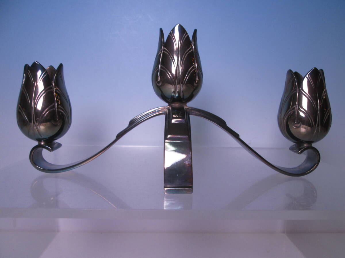 ☆MAPPIN&WEBB マッピン&ウェッブ 花蕾デザイン キャンドルスタンド シルバーメッキ拍卖