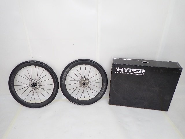 【良品】 WINSPACE Lun HYPER Matt Laser D45 カーボンホイール 前後セット SHIMANO 105 CS-R7101 スプロケット 元箱付 ∴ 73007-2拍卖