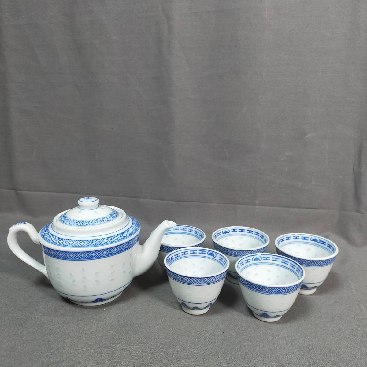 ▲ 7/18 292786 中国 景徳鎮 茶器 急須 コップ セット 食器拍卖