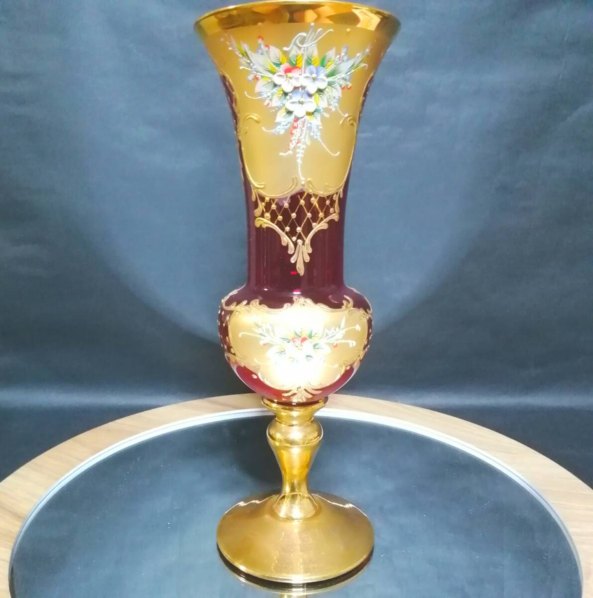 25CM 未使用◆自宅保管 ベネチアン グラス シャンパンフルート拍卖