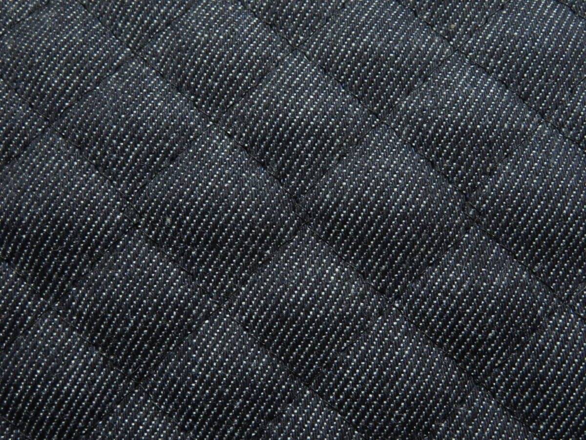 1m単位販売 キルティング (Q-101) 無地 デニム キルト 紺色 厚手 ハード 紺 約106㎝幅 布 生地 バッグ巾着 教材 入園入学 インディゴ 安い拍卖