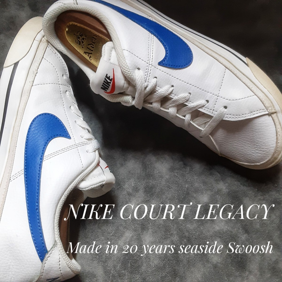 最値!希少20年製!シーサイドスウォッシュ!オールドクラシック!ナイキ コートレガシー高級スニーカー!完売ポカリカラー!ホワイト!白青 26cm拍卖
