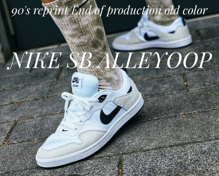 最値!定8250円!90's復刻!生産終了!ヘリテージスタイル!名作リバイバルカラー!ナイキ SB アリウープ スニーカー!ホワイト!白灰 希少ビッグ29拍卖