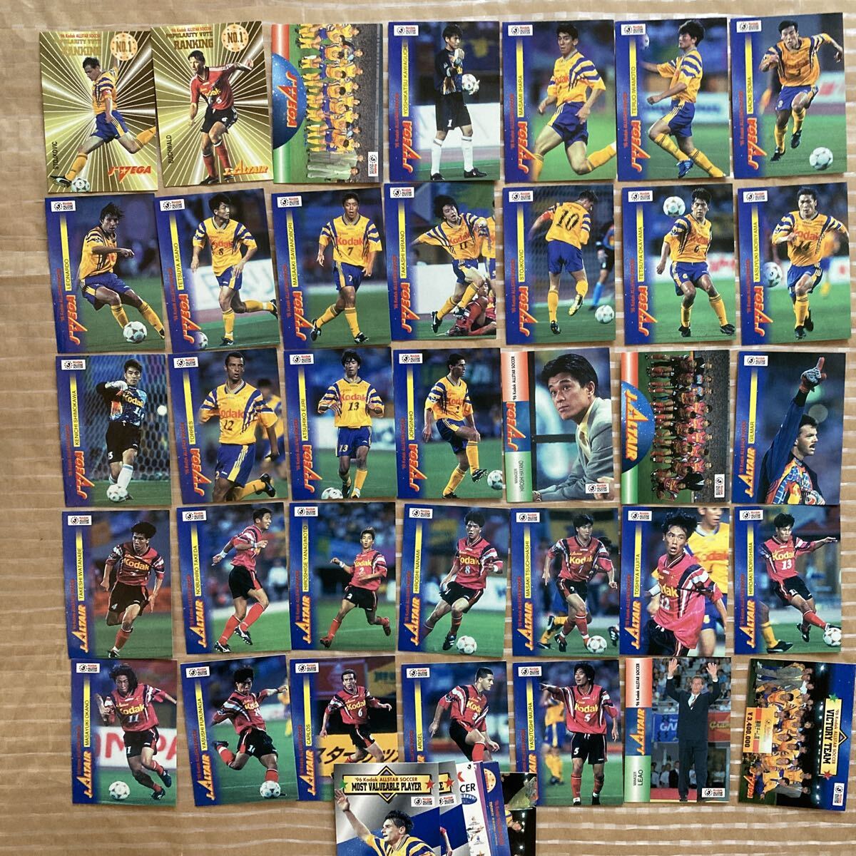 n5877 J-VEGA '96 ALLSTAR SOCCER CARDS ’96年度版 Jリーグオフィシャルカード 50種類 当時物拍卖