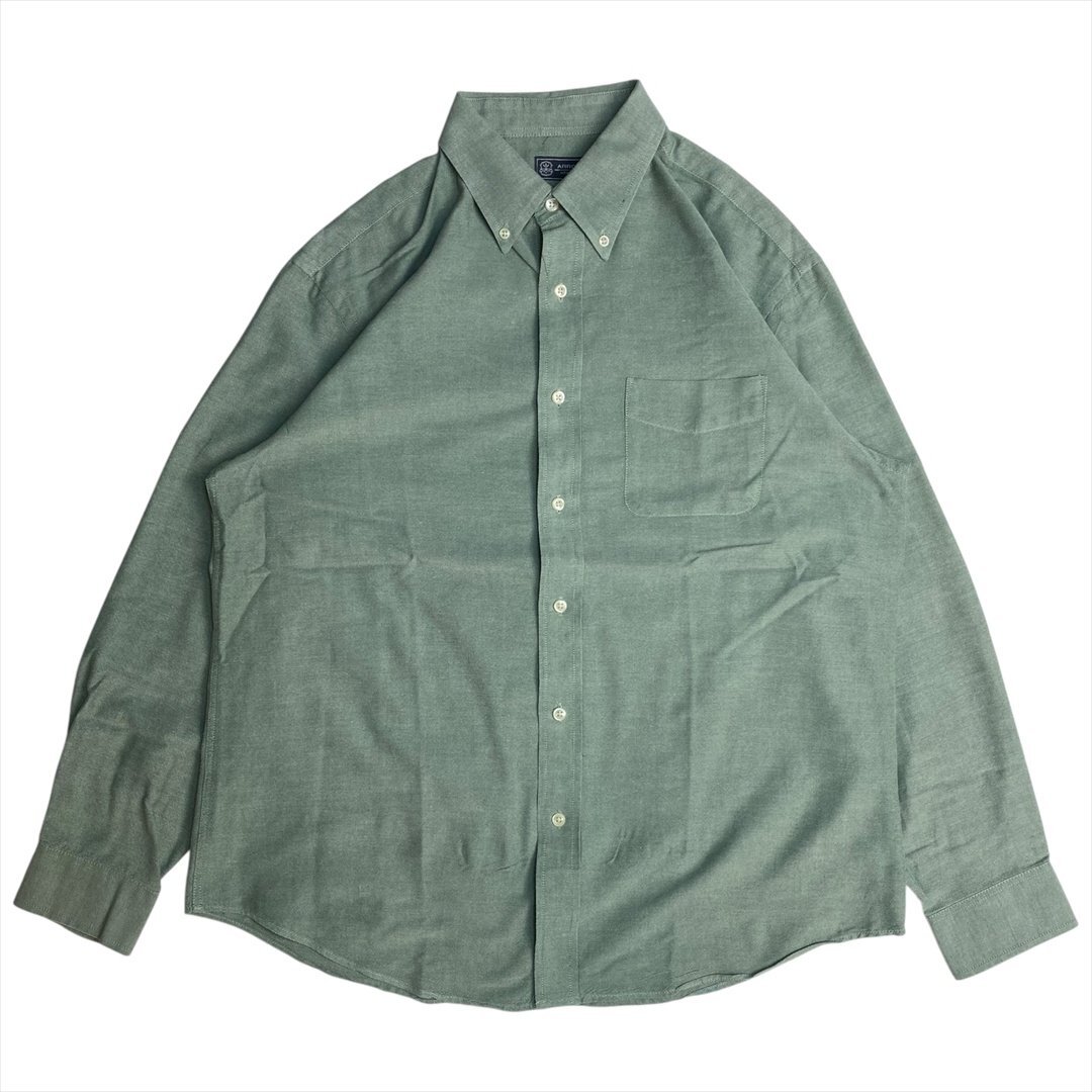 Vintage ARROW アロー オックスフォード ボタンダウン シャツ 長袖 グリーン 古着 メンズ L BD ヴィンテージ ビンテージ拍卖