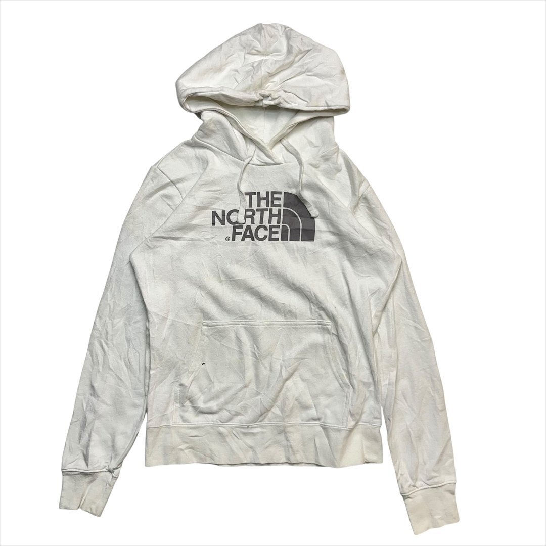 Vintage ザ ノースフェイス ビッグロゴ スウェット プルオーバー パーカー ホワイト THE NORTH FACE 古着 レディース S ビンテージ拍卖