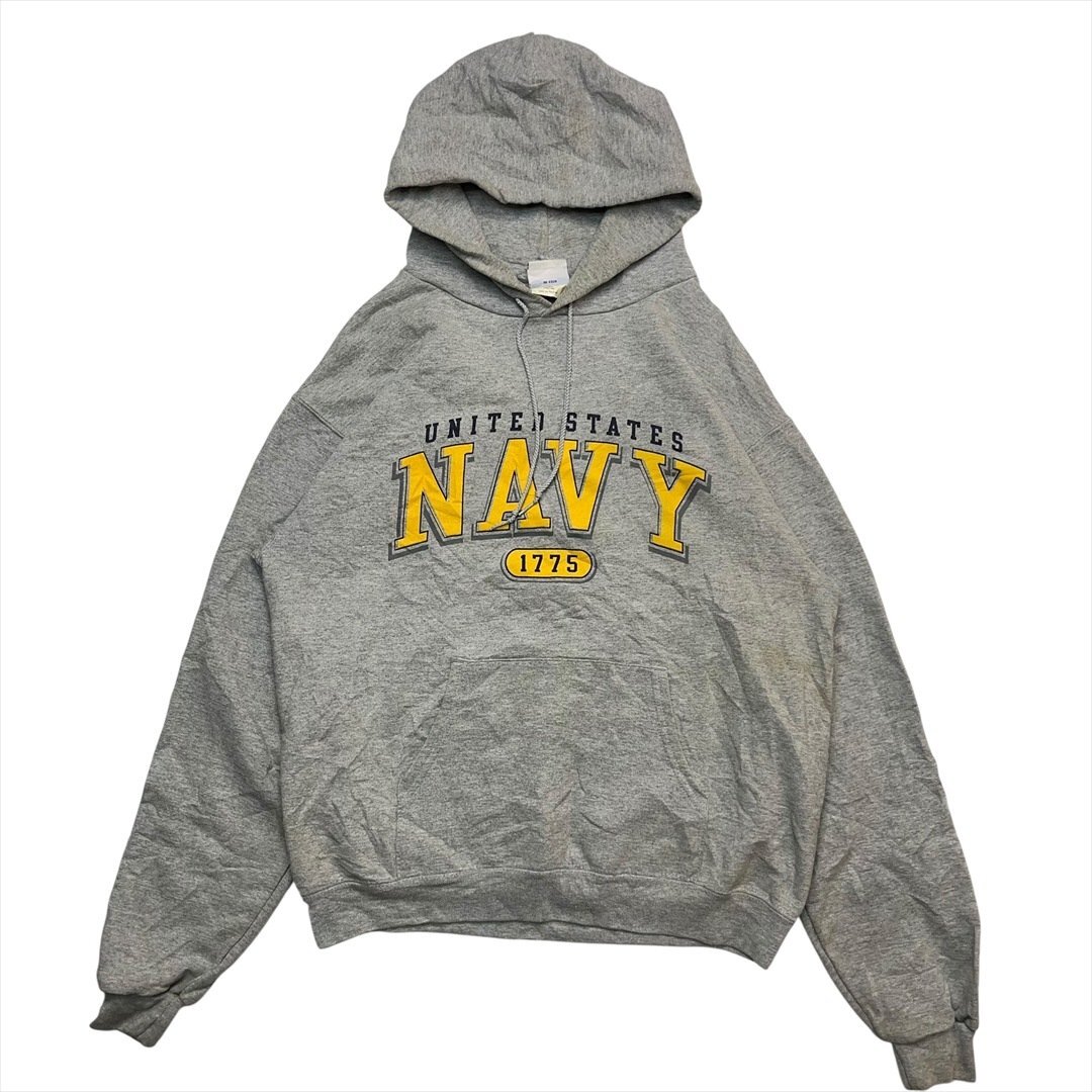 Vintage 00s チャンピオン U.S. NAVY ロゴ スウェット パーカー グレー Champion 古着 メンズ M ストリート ミリタリー ビンテージ拍卖