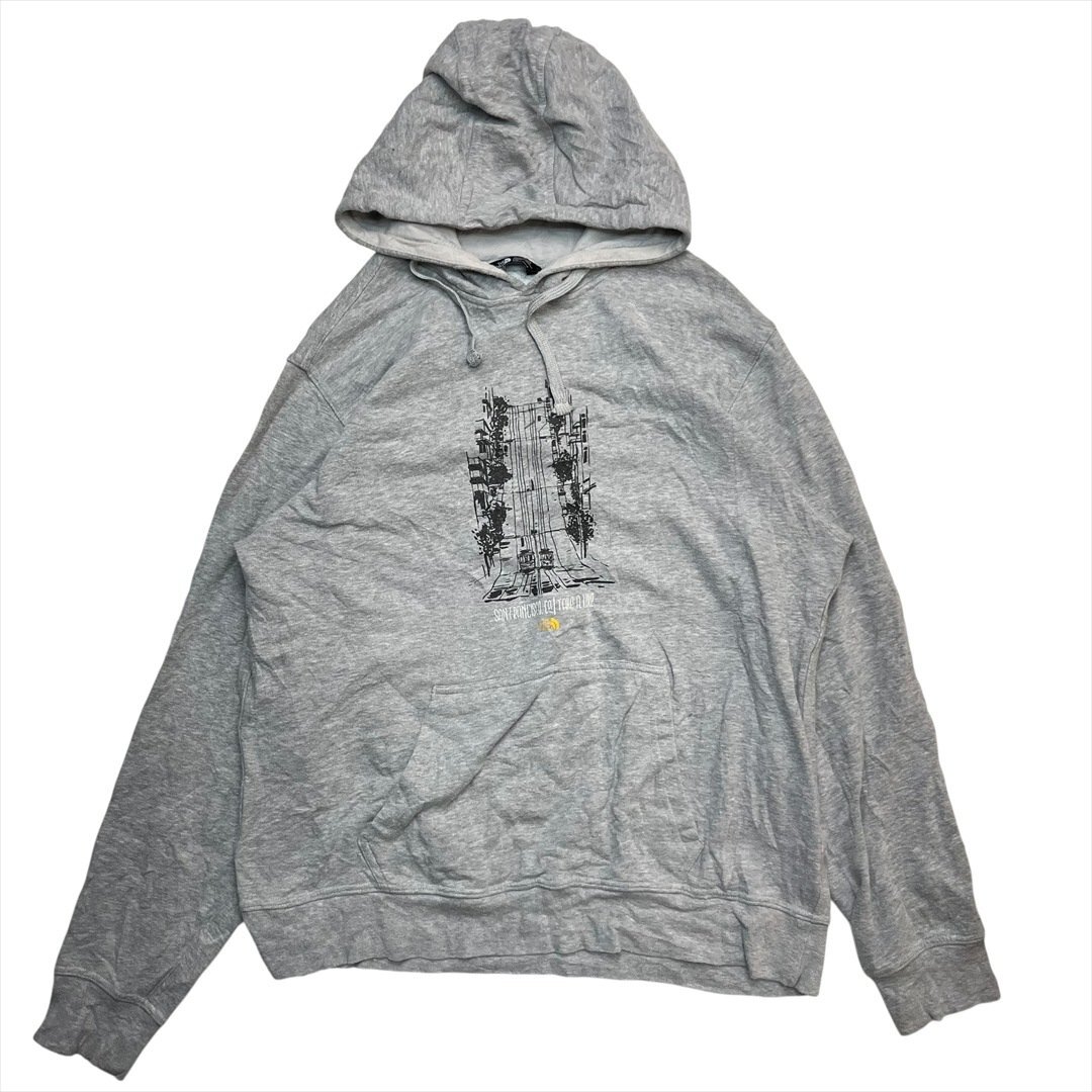 Vintage ザ ノースフェイス SAN FRANCISCO CAL TAKE A HIKE スウェット パーカー グレー THE NORTH FACE 古着 レディース L ビンテージ拍卖
