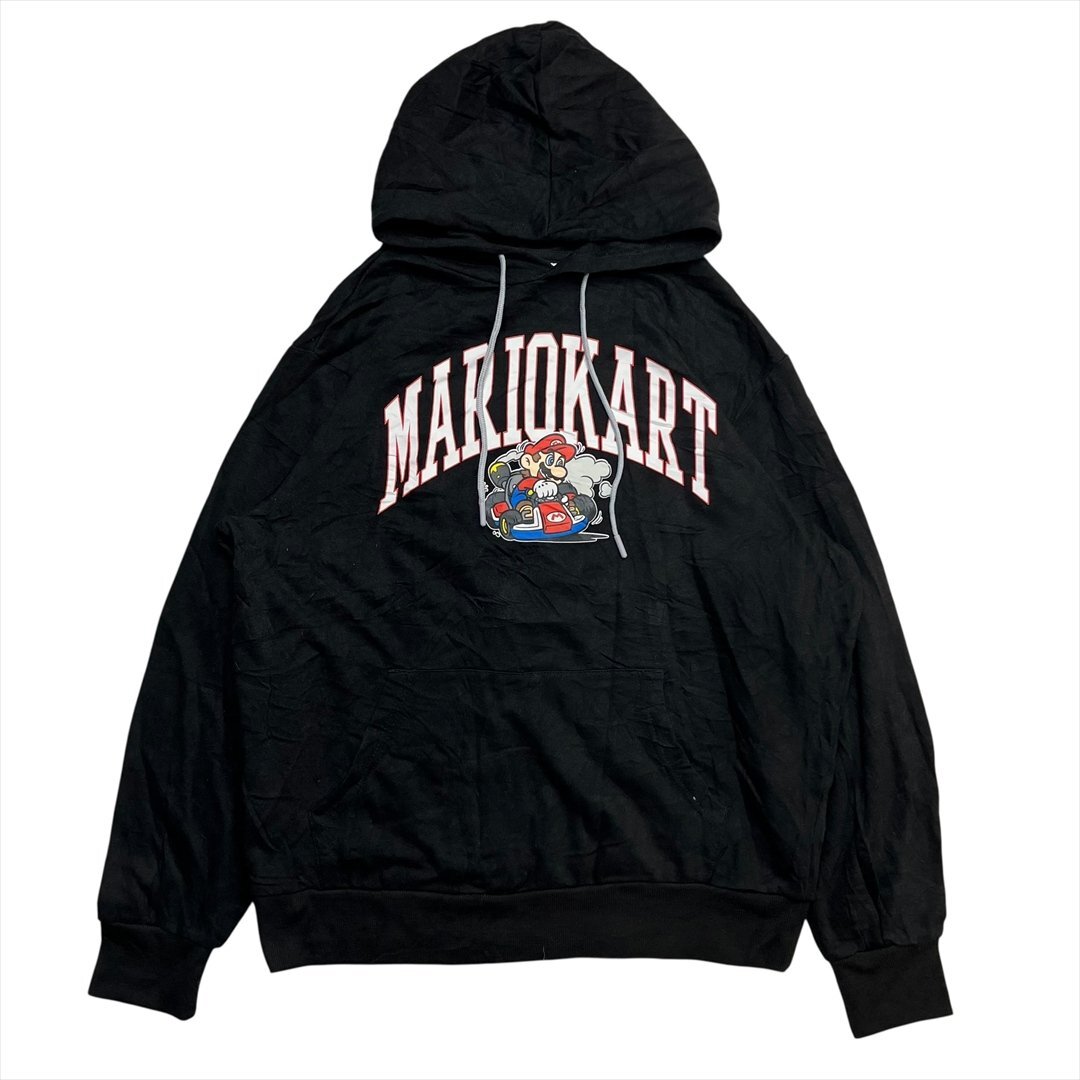 Vintage スーパー マリオ カート スウェット パーカー ブラック 古着 メンズ L スエット Nintendo ヴィンテージ ビンテージ拍卖