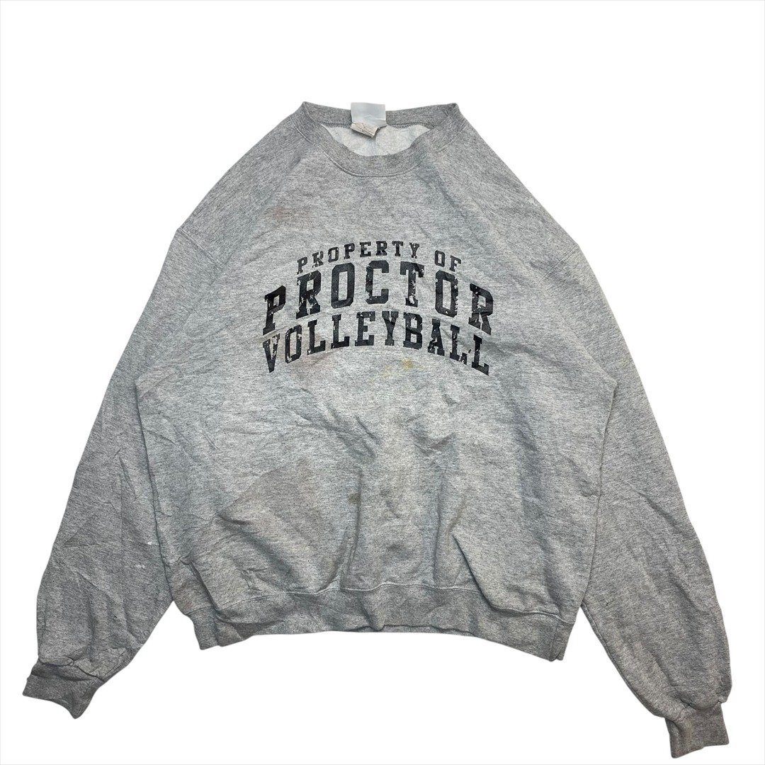 Vintage チャンピオン PROCTOR VOLLEYBALL ロゴ スウェット トレーナー グレー Champion 古着 レディース L バレーボール ビンテージ拍卖