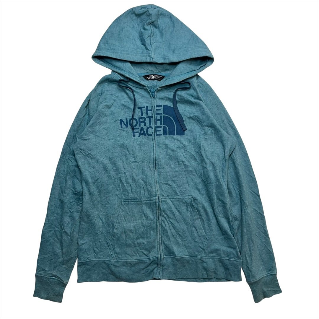 Vintage ザ ノースフェイス フルジップ ロゴ スウェット パーカー グリーン THE NORTH FACE 古着 レディース M ヴィンテージ ビンテージ拍卖