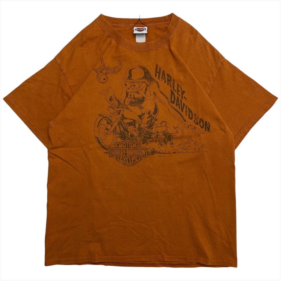 Vintage ハーレーダビッドソン ルイジアナ ケイジャン文化 ロゴ Tシャツ 半袖 ブラウン Harley-Davidson 古着 メンズ FREE ヴィンテージ拍卖