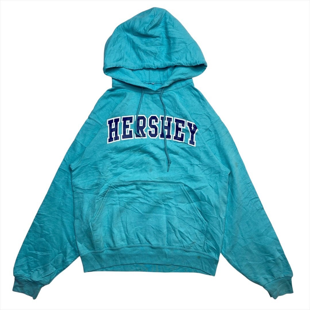 Vintage Hershey ハーシー ロゴ スウェット パーカー ブルー 古着 メンズ FREE スエット プルオーバー ヴィンテージ ビンテージ拍卖