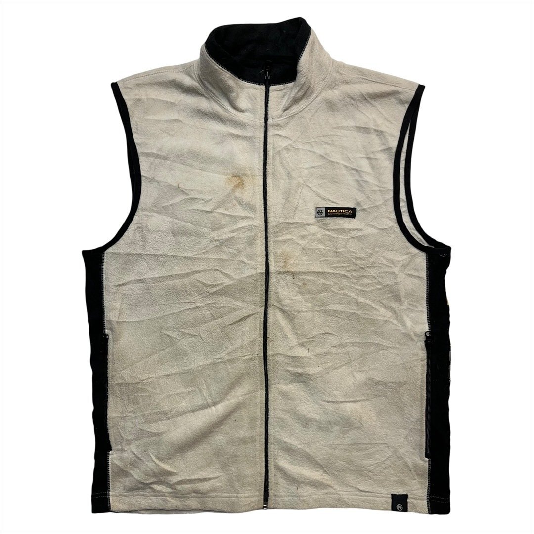 Vintage 90s ノーティカ フリース ベスト ホワイト NAUTICA 古着 メンズ M USA製 ノーチカ ノースリーブ ヴィンテージ ビンテージ拍卖