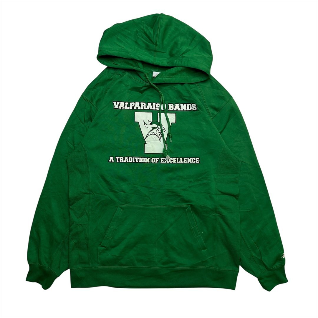 Vintage Badger バジャー リバースウィーブタイプ Valparaiso Bands スクール ロゴ スウェット パーカー グリーン 古着 メンズ M スエット拍卖