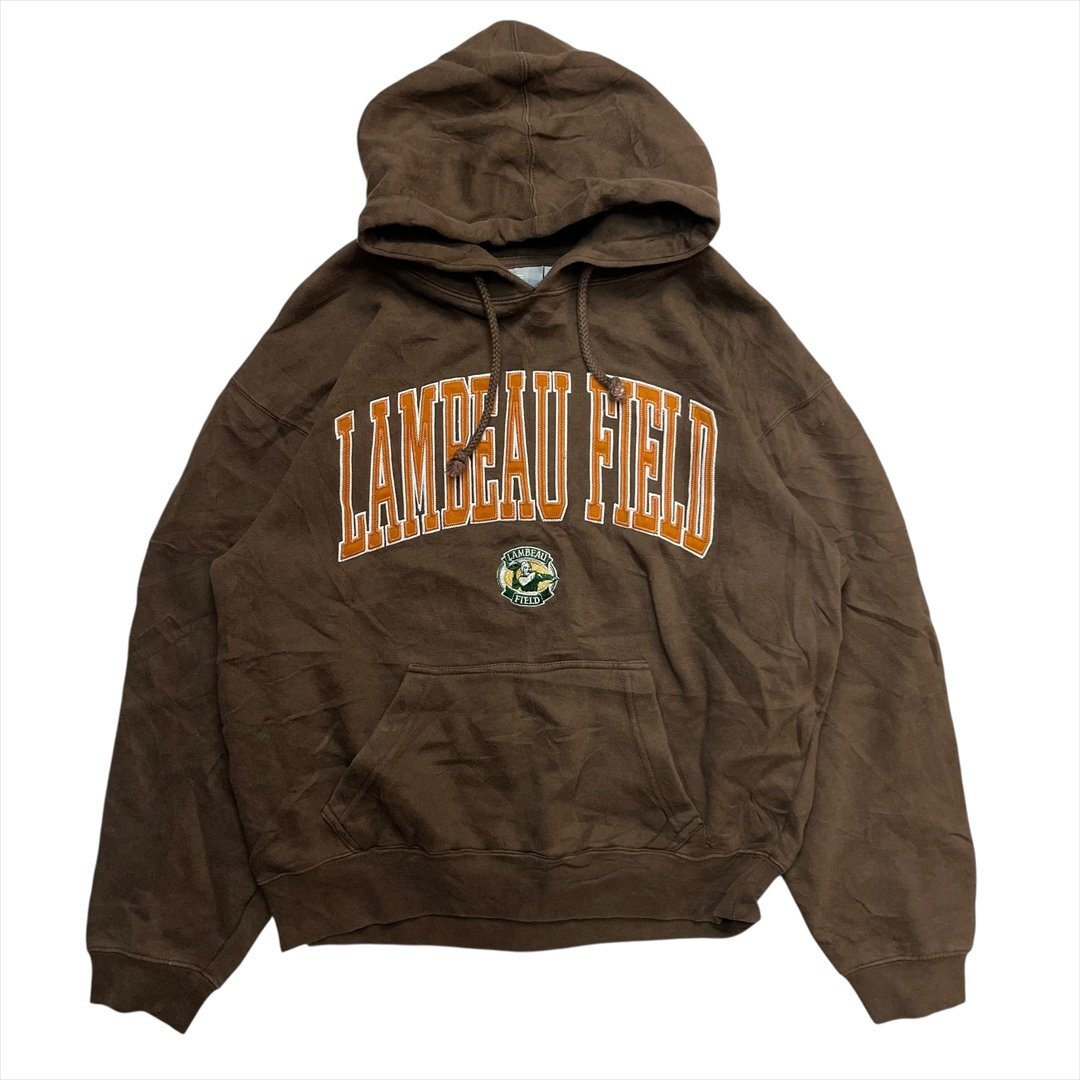 Vintage J. AMERICA NFL パッカーズ ランボー フィールド ロゴ スウェット パーカー ブラウン 古着 メンズ S ビンテージ ヴィンテージ拍卖