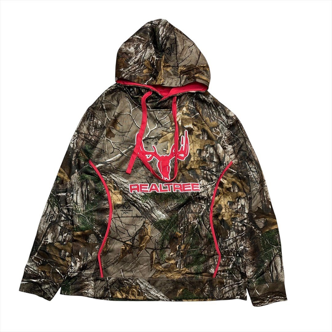 Vintage REALTREE リアルツリー ロゴ スウェット パーカー 迷彩 古着 レディース L カモフラ 迷彩柄 ビンテージ ヴィンテージ拍卖