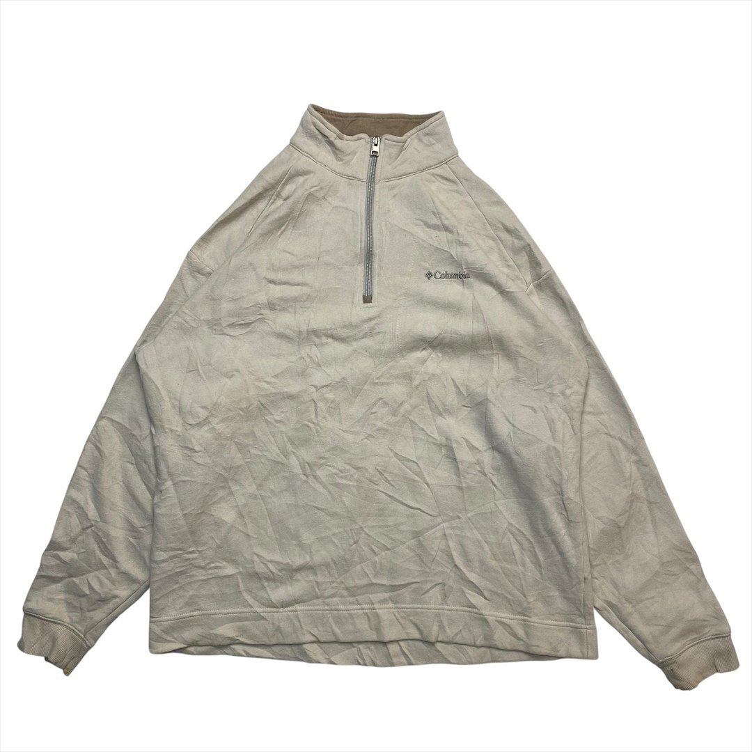 Vintage 00s コロンビア ハーフジップ スウェット トレーナー ベージュ Columbia 古着 メンズ L スエット ビンテージ ヴィンテージ拍卖