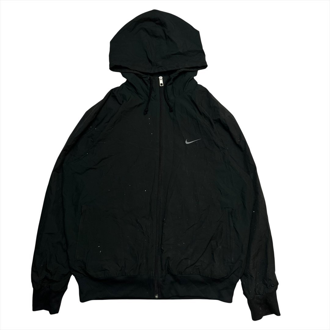 Vintage ナイキ ナイロン ジップ ジャケット パーカー ブラック NIKE 古着 メンズ L ウインドブレーカー ビンテージ ヴィンテージ拍卖