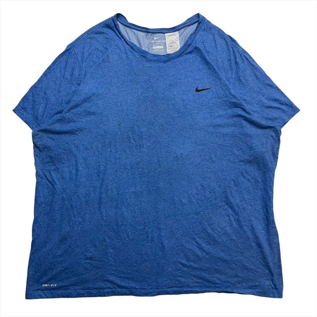 Vintage ナイキ DRI-FIT ドライフィット Tシャツ 半袖 ブルー NIKE 古着 メンズ 4XL ビッグサイズ スウォッシュ ビンテージ ヴィンテージ拍卖