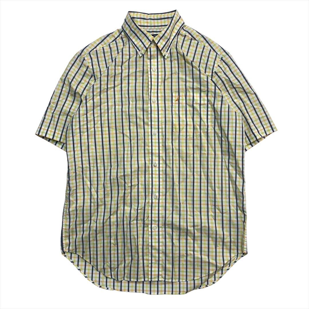 Vintage ノーティカ CLASSIC FIT ボタンダウン コットン シャツ 半袖 チェック NAUTICA 古着 メンズ M BD ノーチカ シワ防止 ヴィンテージ拍卖