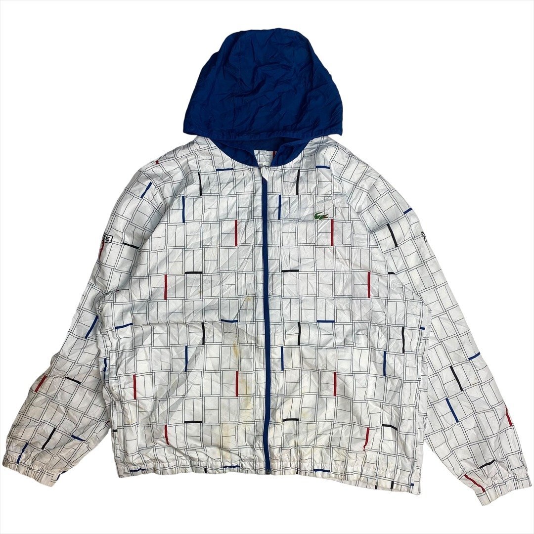 Vintage ラコステ Novac Djokovic ナイロン パーカー 柄 LACOSTE 古着 メンズ 3XL ノバク・ジョコビッチ ビンテージ ヴィンテージ拍卖