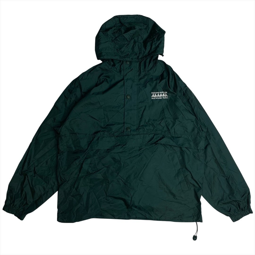 Vintage 90s-00s AUBURN ナイロン アノラック パーカー グリーン 古着 メンズ M ウィンド ウインド ブレーカー ビンテージ ヴィンテージ拍卖