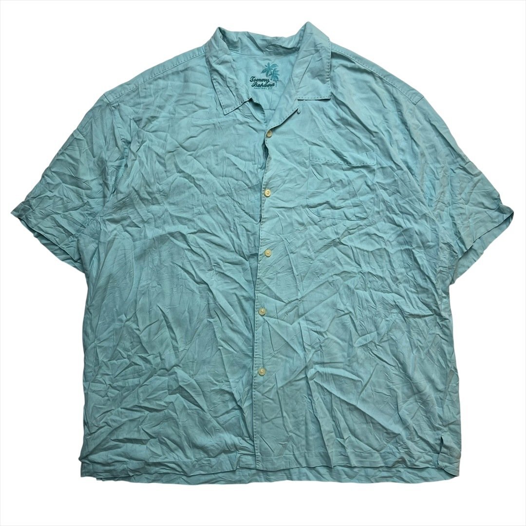Vintage 90s-00s Tommy Bahama トミーバハマ オープンカラー シルク アロハ シャツ 半袖 メンズ XXL 柄 古着 ハワイアン 開襟 ビンテージ拍卖