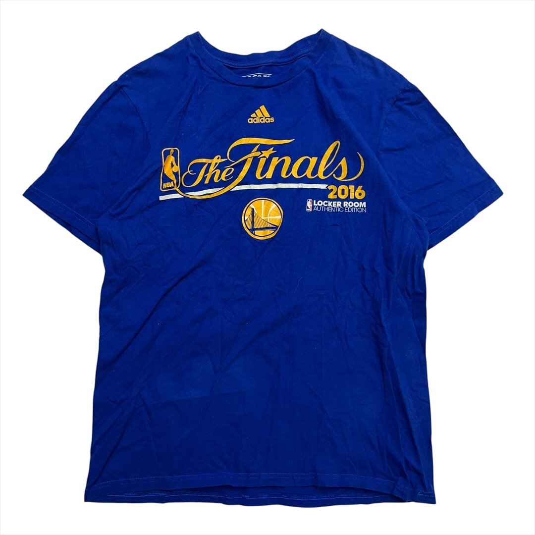 Vintage adidas アディダス NBA ウォリアーズ 2016 ファイナル 進出記念 Tシャツ 半袖 メンズ M ブルー 古着 小さめ ヴィンテージ拍卖
