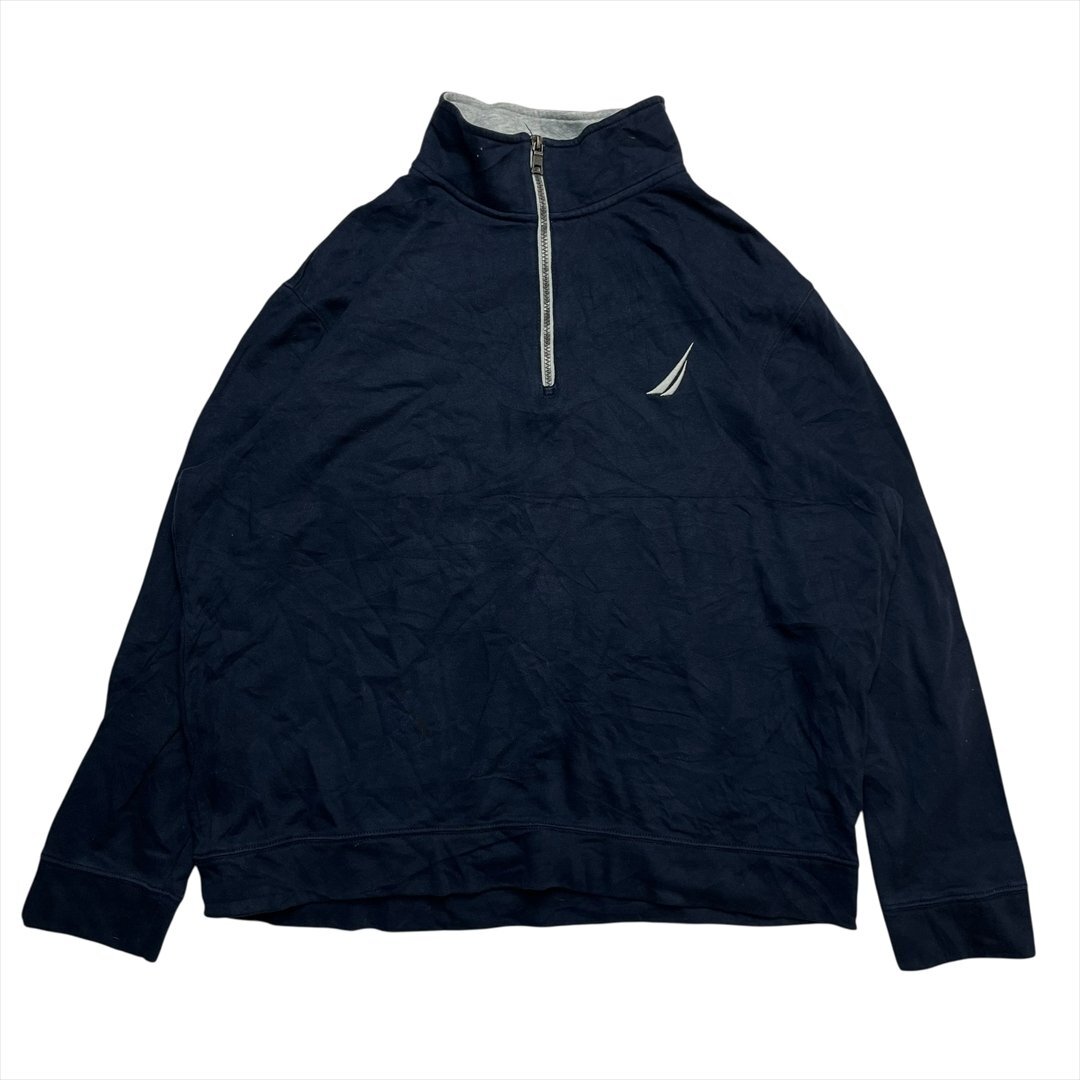 Vintage NAUTICA ノーティカ ハーフジップ スウェット トレーナー メンズ XL ネイビー 古着 ノーチカ スエット ビンテージ ヴィンテージ拍卖