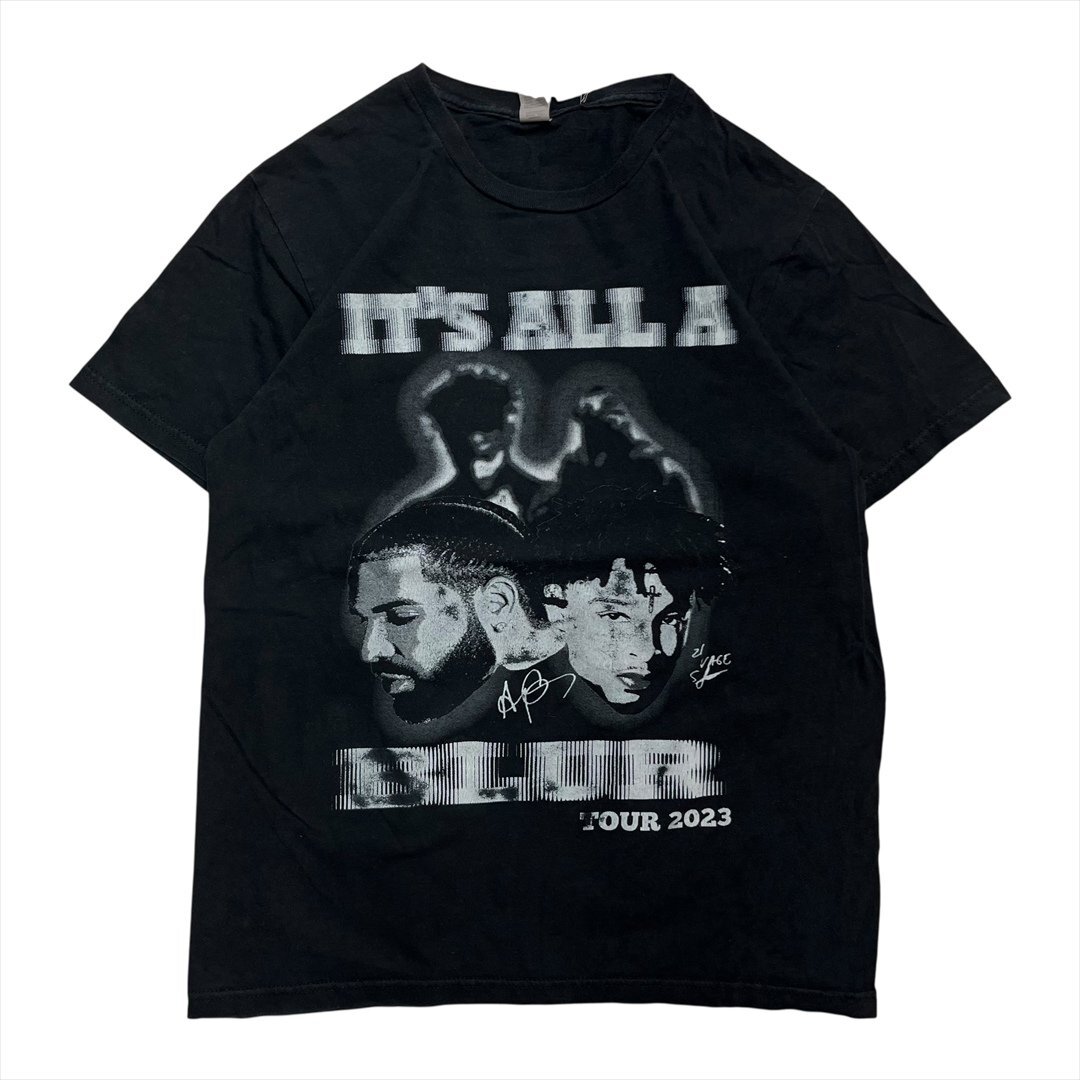 Vintage GILDAN ギルダン Drake ドレイク It's All A Blur Tour 2023 Tシャツ 半袖 メンズ S ブラック 古着 ヴィンテージ ビンテージ拍卖