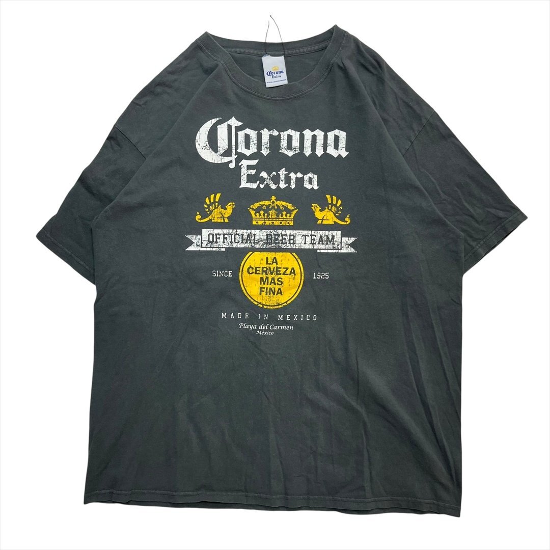 Vintage 00s Corona Extra コロナ エキストラ コロナビール ロゴ Tシャツ 半袖 メンズ FREE グレー 古着 アメカジ 企業系 ヴィンテージ拍卖