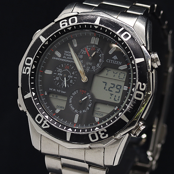 1円 稼働 シチズン プロマスター クロノグラフ C300-T014437 ブラック文字盤 QZ メンズ腕時計 6517000 7BJY KTU拍卖