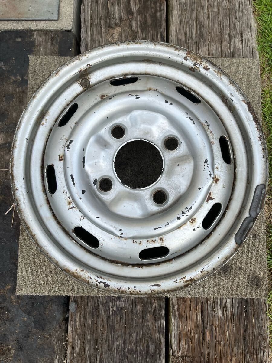 空冷 VW 4穴 ET46 純正 スチールホイール 1本 タイプ3 カルマンギア 太バルブ用拍卖