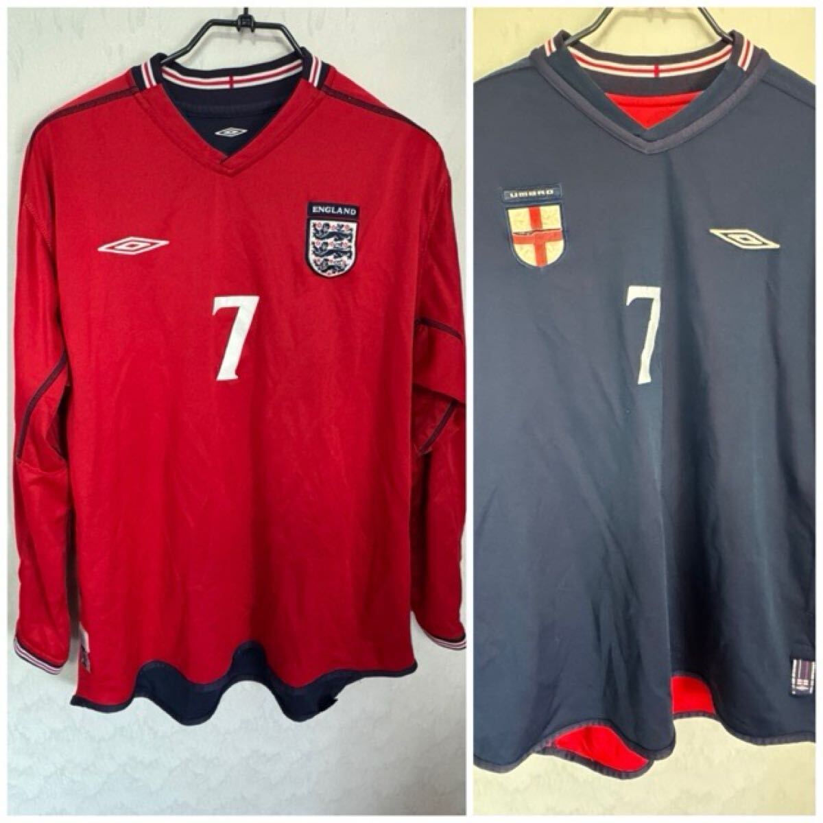 イングランド代表 ユニフォーム 長袖 UMBRO アンブロ L XLサイズ ユニホーム ベッカム 拍卖