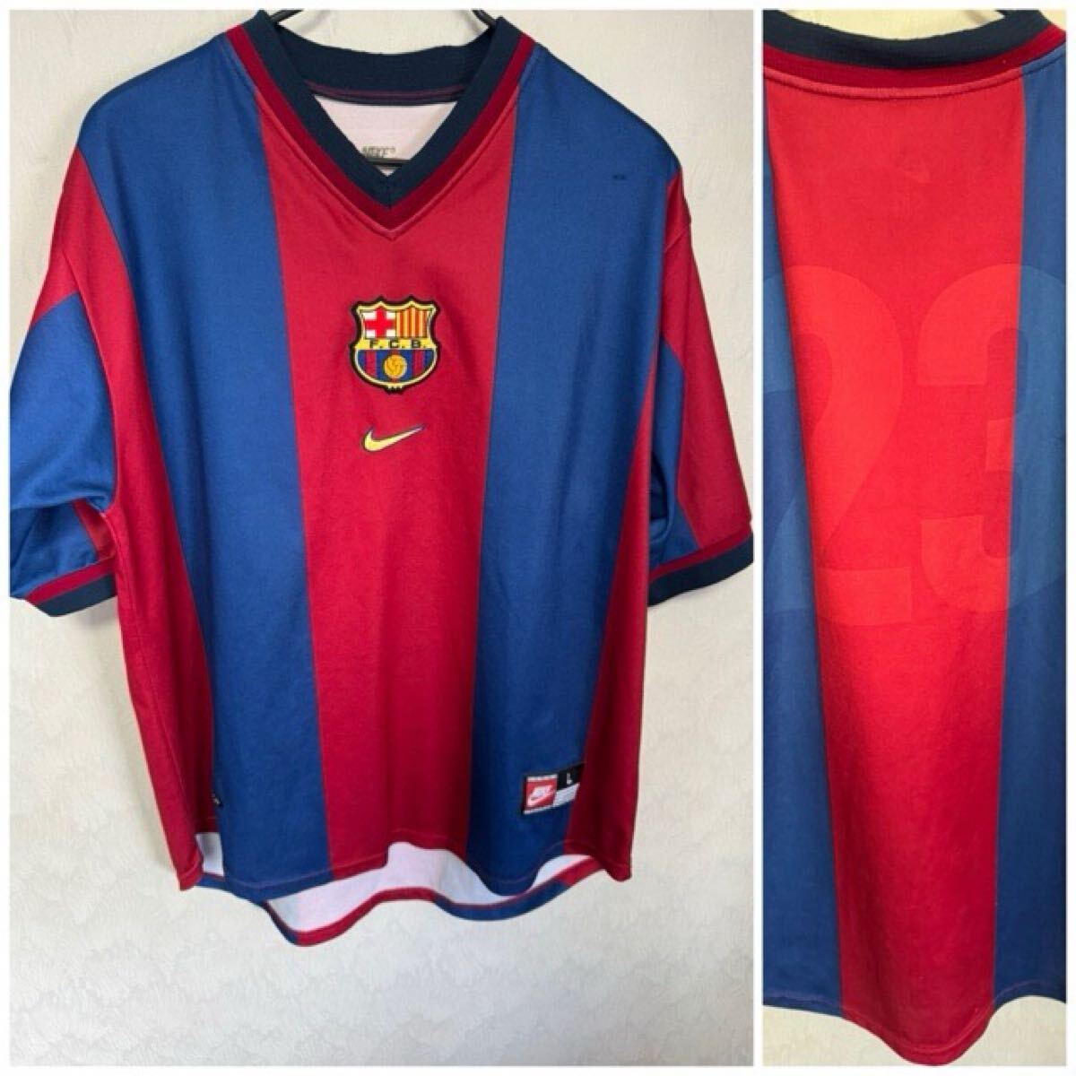 バルセロナ 98-99 ユニフォーム NIKE ナイキ Lサイズ ポルトガル製 ユニホーム リバウド フィーゴ拍卖