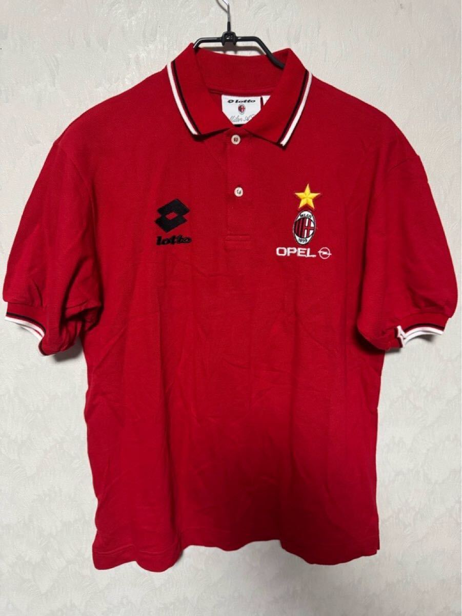 ACミラン LOTTO ロット ポロシャツ Mサイズ 未使用 イタリア製 OPEL オペル レッド 赤 拍卖