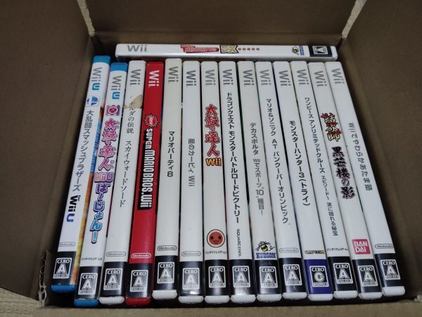 WiiU/Wiiまとめ15本 マリオ/ゼルダ/星のカービィ/太鼓/ドラクエ/ソニック/モンハン/ワンピース/結界師/スマッシュブラザース/パーティー拍卖