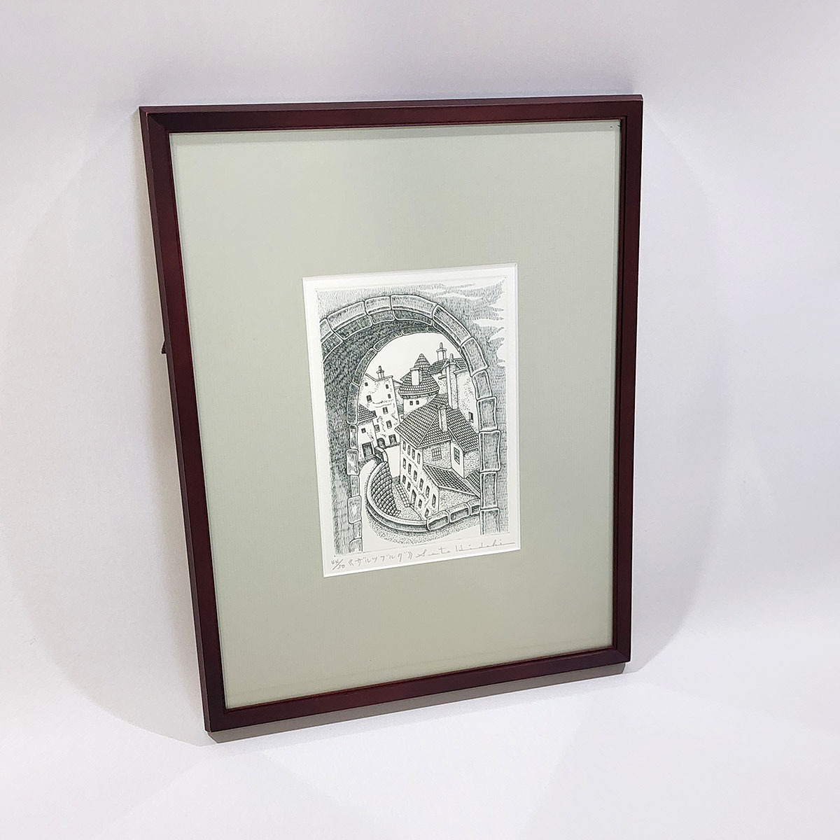 瀬戸英樹 ザルツブルグ 版画 44/50 額装 真作 現状品 ya2522拍卖