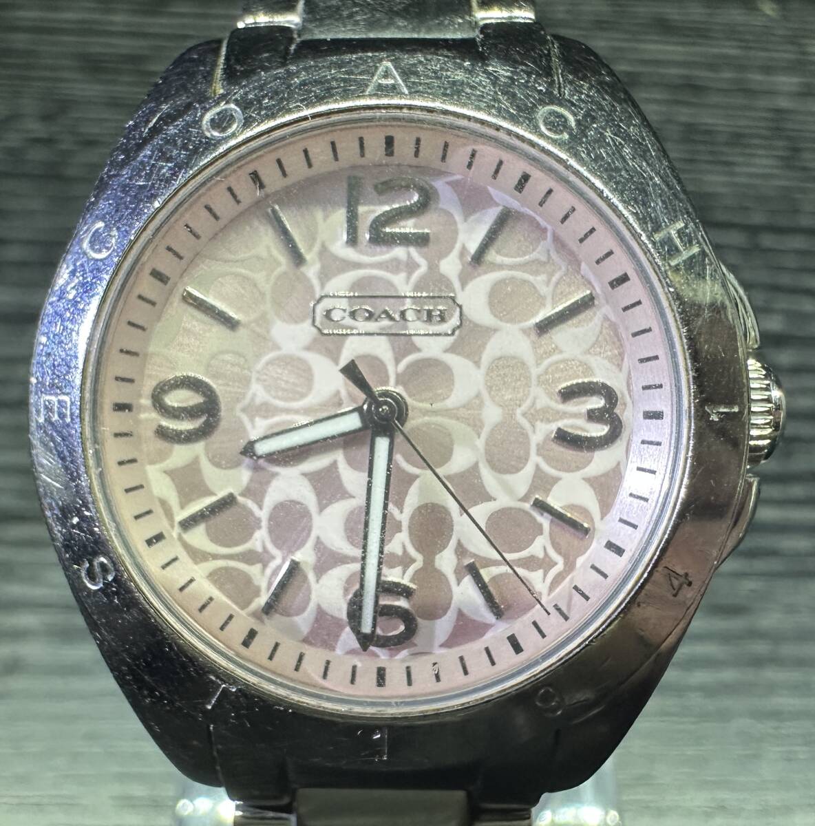 腕時計 COACH CA 67 7 14 0689 NO JEWELS ALL STANLESS STEEL WATER RESISTANT 3ATM / 30METERS コーチ 86.58g メンズ? 稼働品 WA291拍卖