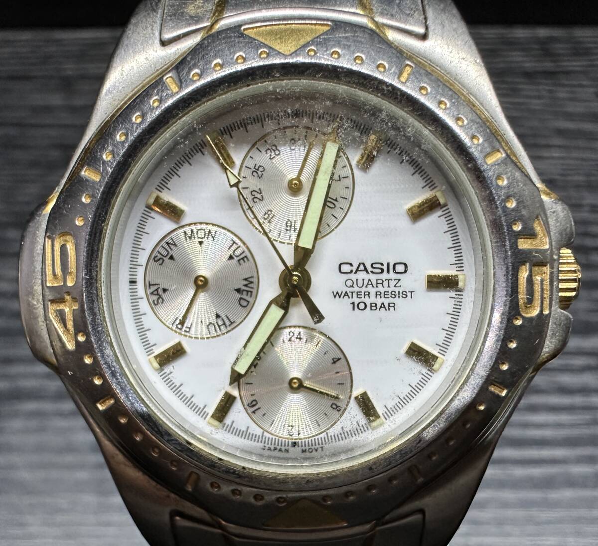 腕時計 CASIO QUARTZ MTD-1046 1794 STAINLESS STEEL WATER RESISTANT 10BAR STAINLESS STEEL DW カシオ 111.37g メンズ WA427拍卖