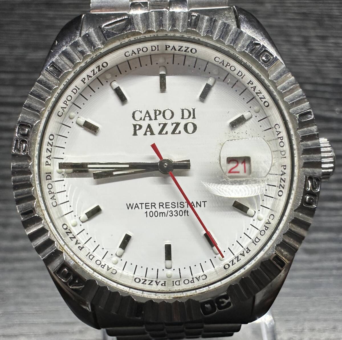 腕時計 CAPO DI PAZZO PZ-12317 WATER RESISTANT 100m/330ft ALL STANLESS STEEL カポディパッゾ 95.33g メンズ WA307拍卖