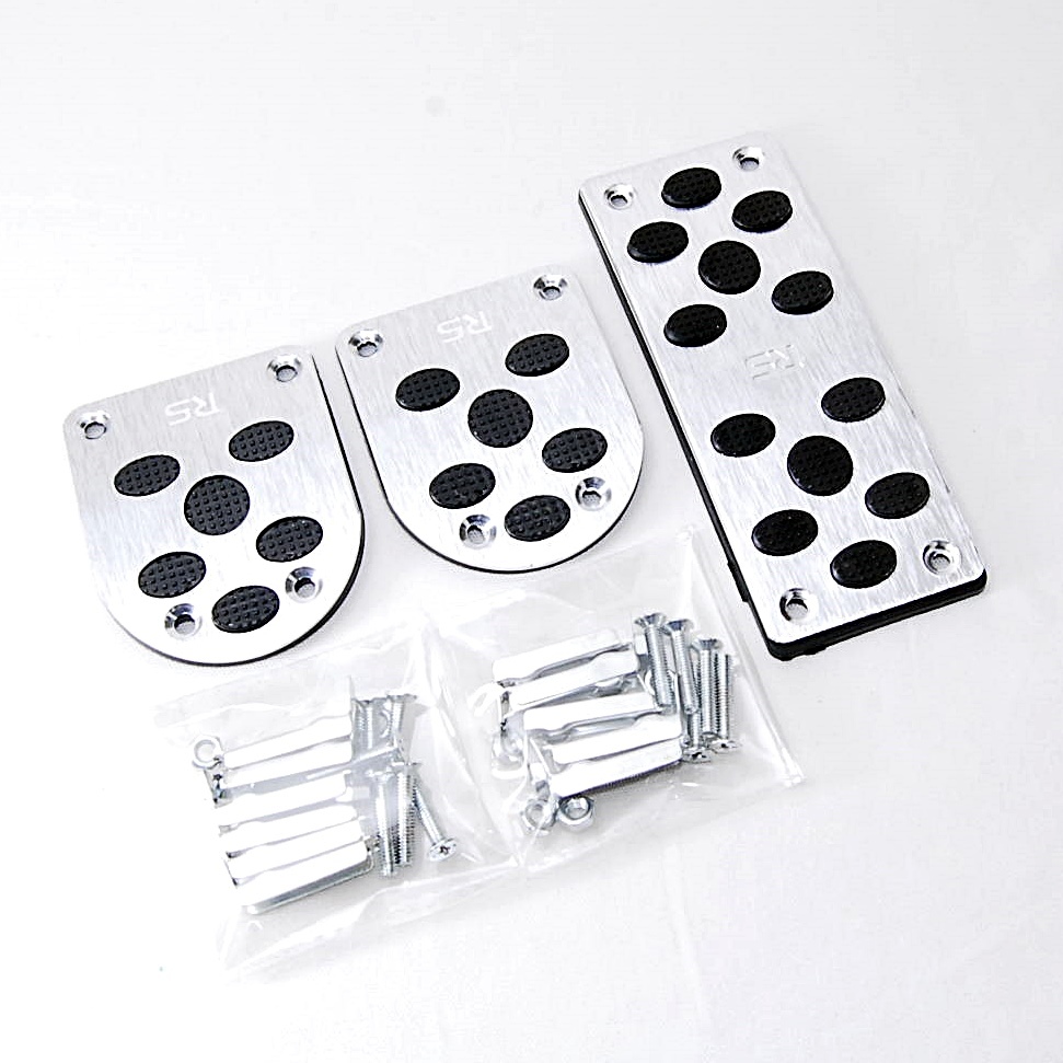 【送料一律185円】汎用 ドットデザイン アルミ製 MT用 ペダルカバー 3個セット マニュアル用 アクセルペダルカバー クラッチペダルカバー拍卖