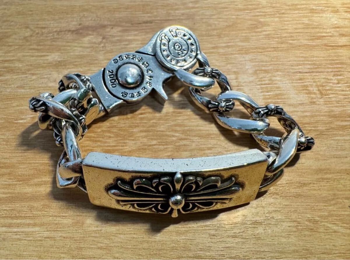 ブレスレット リストバンド シルバー チェーン 人気 フローラルクロス ビンテージシルバーコーティング シルバーブレスレット拍卖