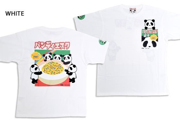 ごちそうパンダポケット半袖Tシャツ◆PANDIESTA JAPAN ホワイト Mサイズ 585568 パンディエスタジャパン パンダ ホンダ拍卖